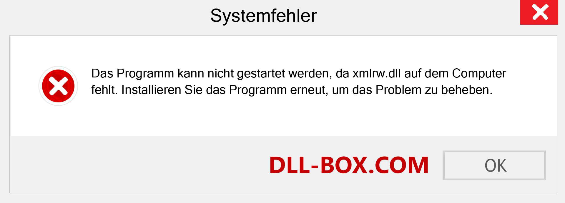 xmlrw.dll-Datei fehlt?. Download für Windows 7, 8, 10 - Fix xmlrw dll Missing Error unter Windows, Fotos, Bildern